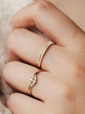bluboho Endalaus Ring 14K Recycled Yellow Gold Diamond Half Eternity Size 6